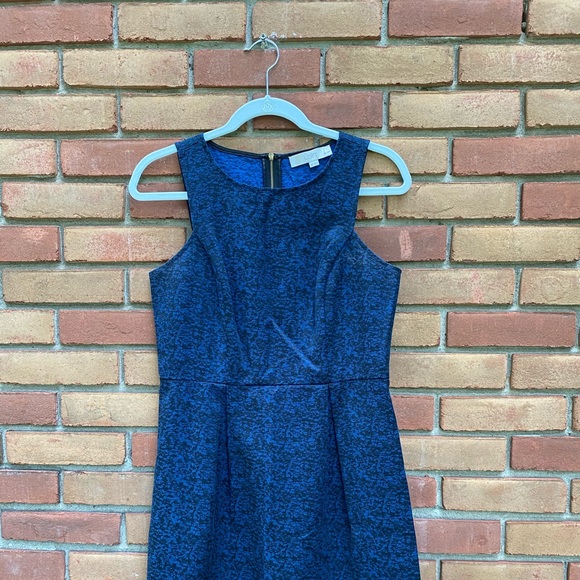6P Loft Dark Shimmer Blue Cocktail Dress - Picture 4 of 6